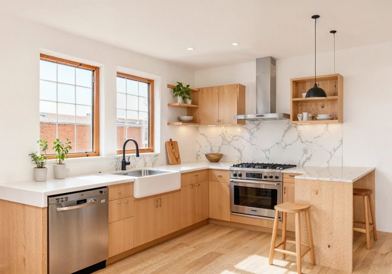 Cozy ADU interior design for backyard guest house Dallas TX