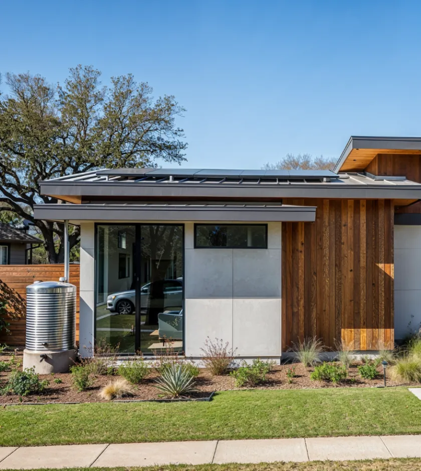 Solar and insulation installation during EcoSmart ADU build Dallas TX