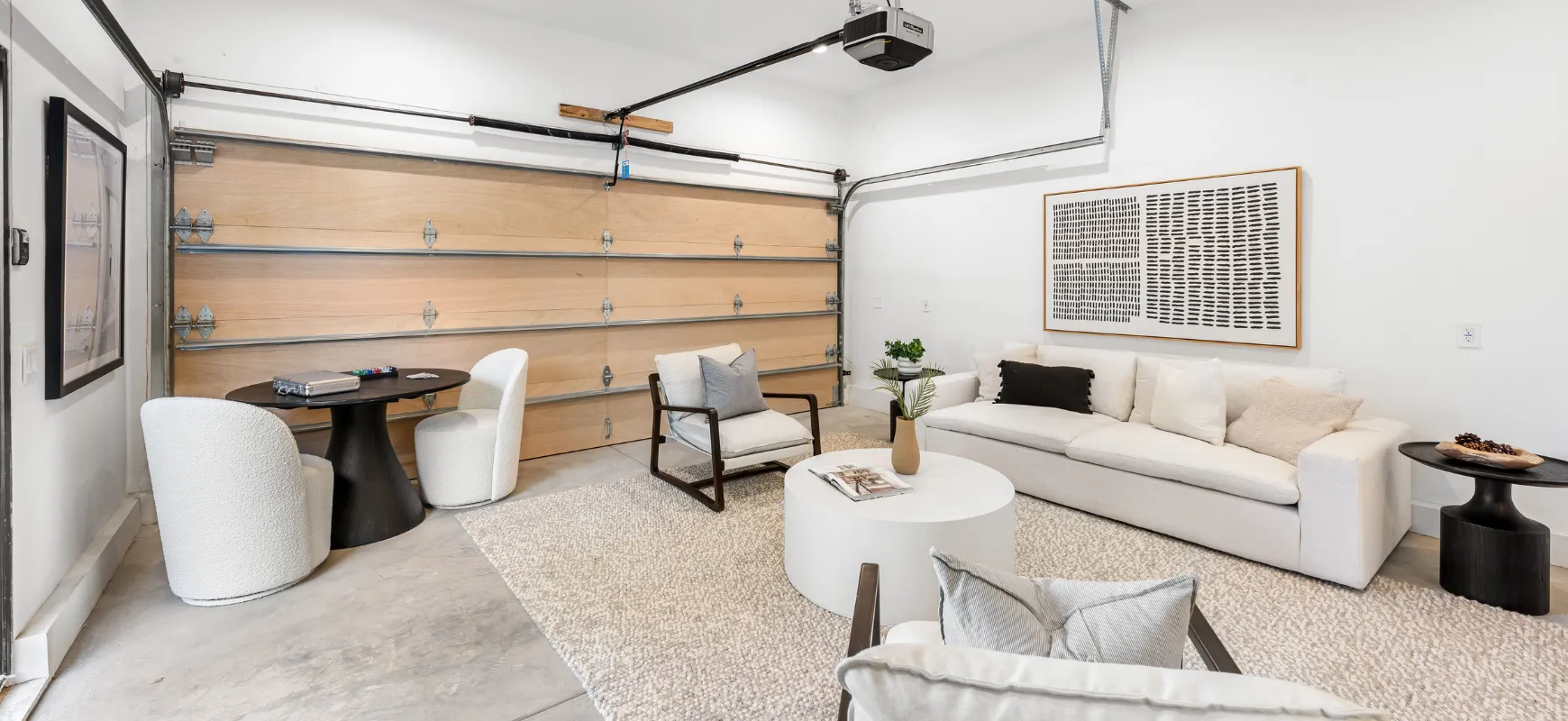 Modern garage conversion ADU interior in Dallas, TX